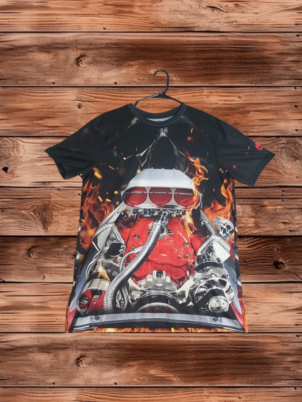 Mac Tools Flaming Engine & Skull Graphic T-Shirt Men’s Medium 🏎️🔥